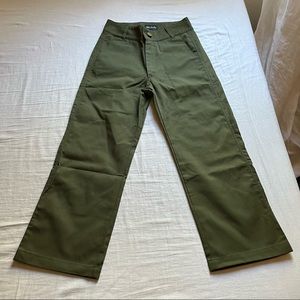 Back Beat Co. olive army green straight wide leg pants